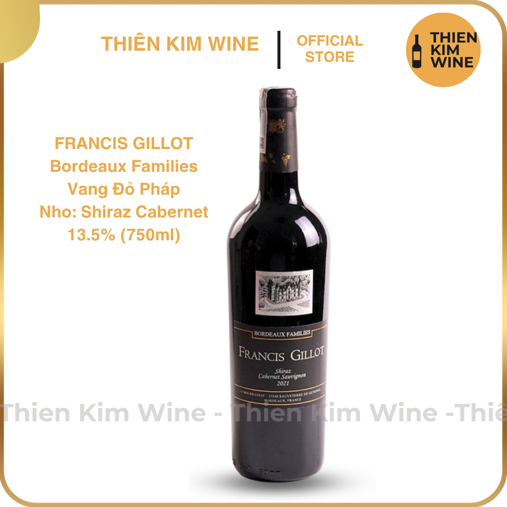 [Chính Hãng] - Rượu Vang Đỏ Pháp Francis Gillot Shiraz Cab - 750ml (13,5%)