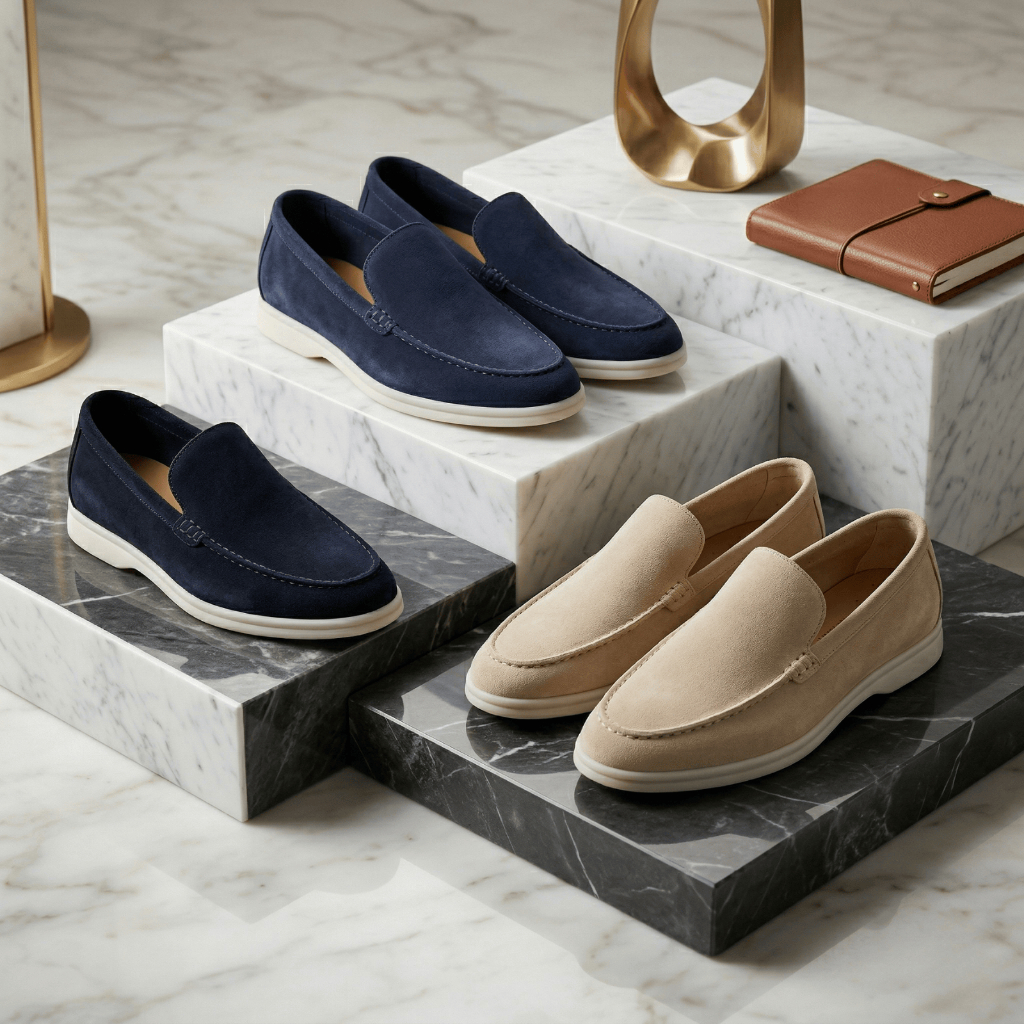 Giày Lười Nam Summer Walk Da Lộn Cao Cấp Đa Màu Sắc - Loro Piana Loafers Nam
