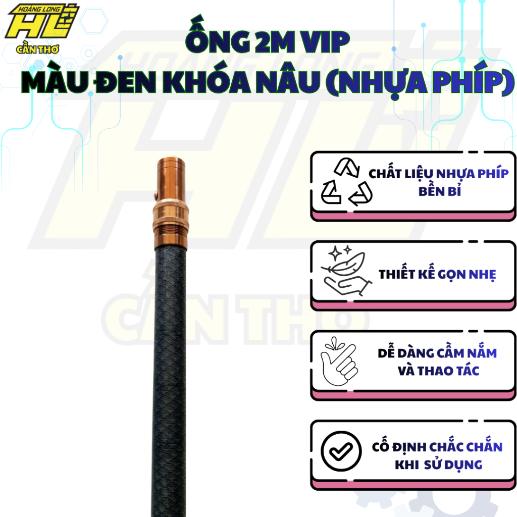 Ống 2M VIP Đen Khóa Nâu Nhựa Phíp - Đa Năng Phù Hợp Mọi Nhu Cầu