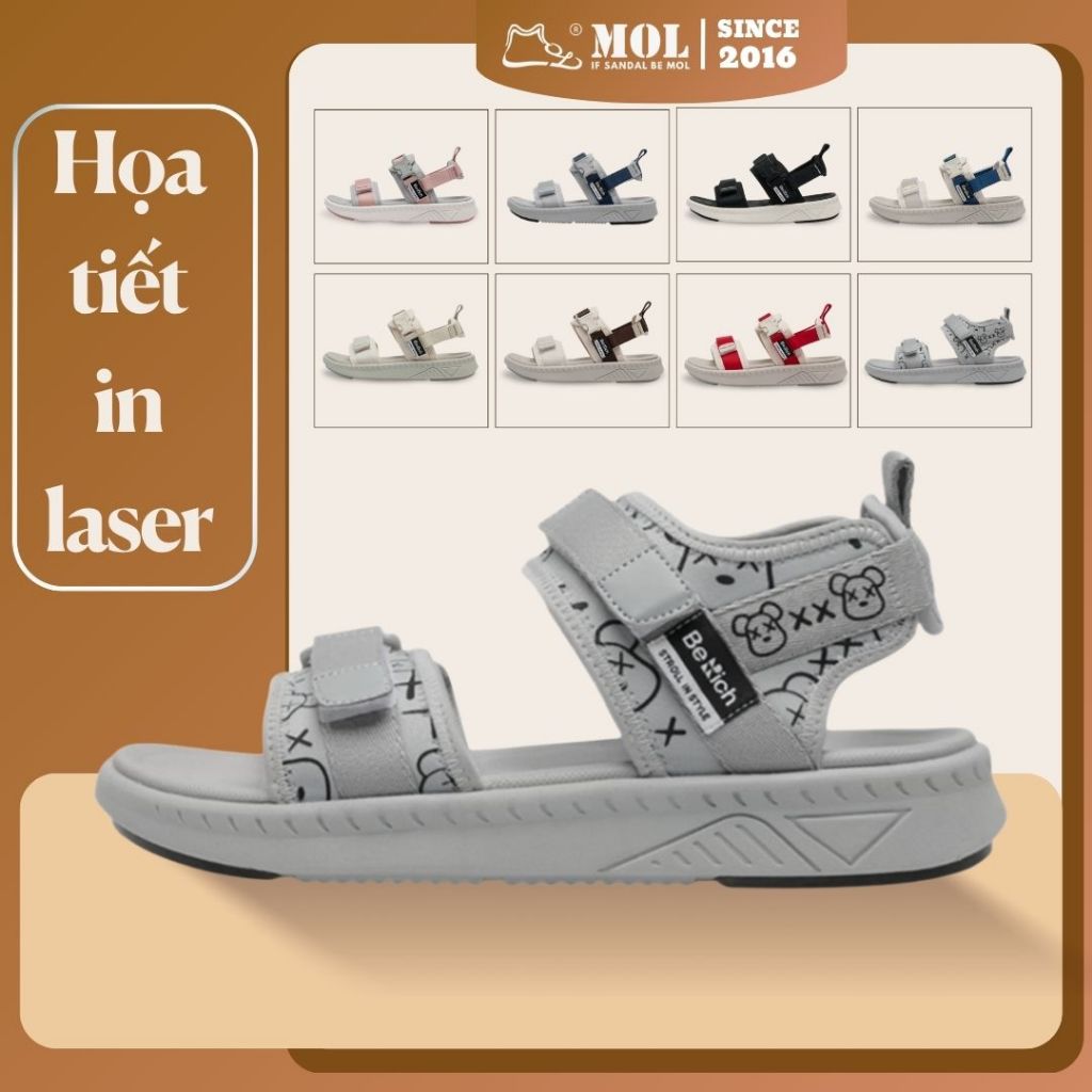 Sandal nam nữ thương hiệu Berich 2 quai ngang BE278I