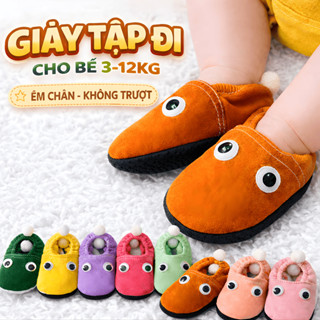 Giày vải tập đi cho bé sơ sinh 3-12kg, đế bám chống trượt PKG -  vải thun cotton mềm mại co giãn.