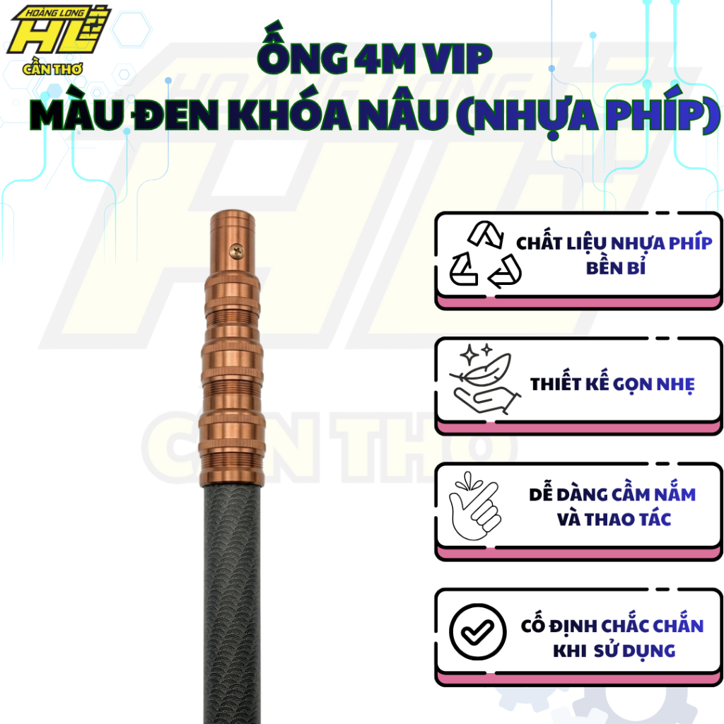 Ống 4M VIP Đen Khóa Nâu Nhựa Phíp - Đa Năng Phù Hợp Mọi Nhu Cầu