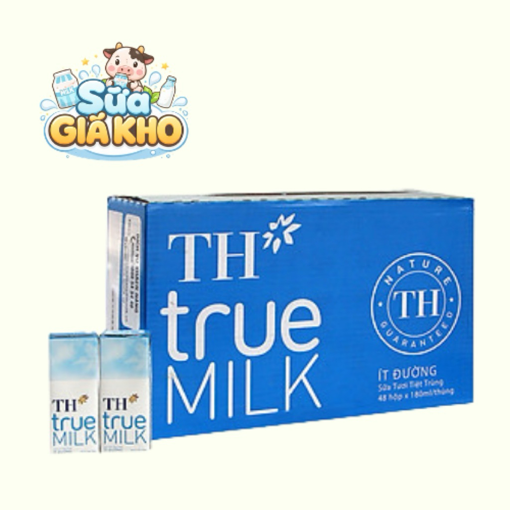 TH TRUE MILK - Thùng 48 hộp 110ML sữa tươi ÍT ĐƯỜNG TH True Milk