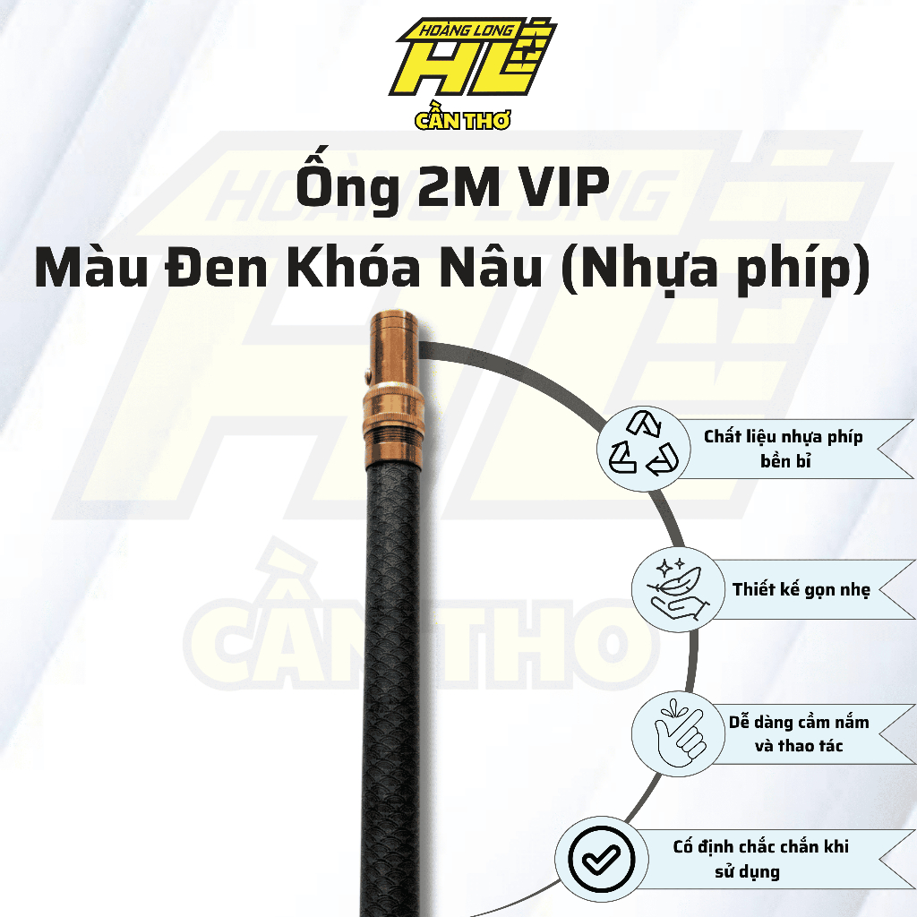 Ống 2M VIP Nhựa Phíp Màu Đen Khóa Nâu – Độ Bền Cao, Dễ Sử Dụng, Phù Hợp Nhiều Nhu Cầu