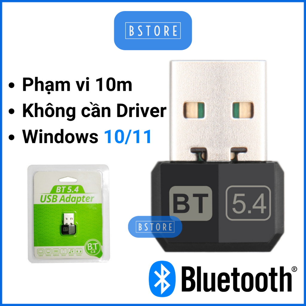 [cho PC/Laptop] USB bluetooth SCR 5.4 5.3 5.1 5.0 BT Dongle dùng cho máy tính thu phát bluetooth B Store