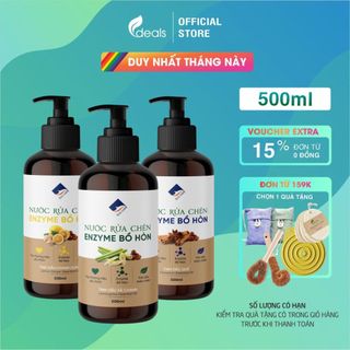 Nước rửa chén enzyme bồ hòn ecocare 500ml - diệt khuẩn, sạch dầu mỡ, bảo vệ da tay và tiết kiệm nước