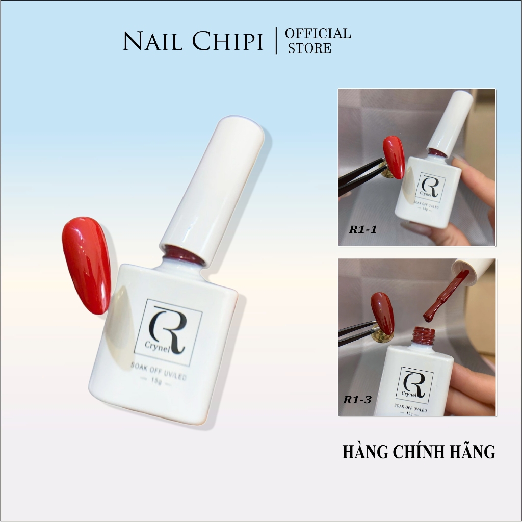 Sơn gel đỏ CRYNEL sơn móng tông đỏ không ánh tím (Hàng chuẩn)