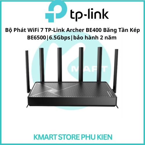 Bộ Phát WiFi 7 TP-Link Archer BE400 |  Băng Tần Kép BE6500 |6.5Gbps | bảo hành 2 năm