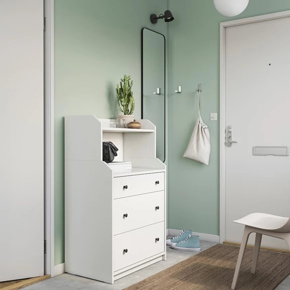 [FURNI HOME] BAHIA, Kệ tủ đựng đồ dùng 3 ngăn kéo DRA_069, 70x46x116cm, kệ gỗ tủ gỗ