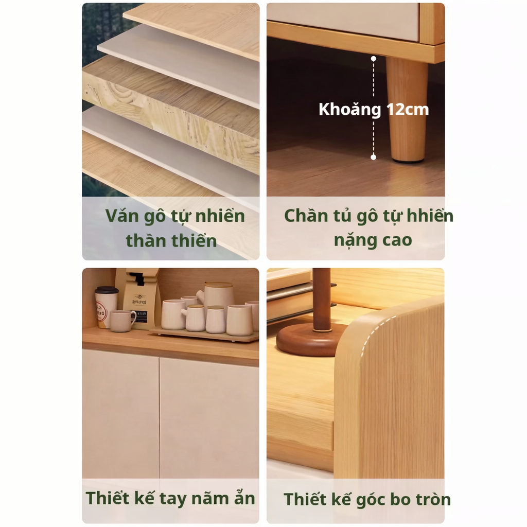 BM Tủ bếp đa năng kệ lò vi sóng tủ gỗ hiện đại nhiều ngăn chứa tiết kiệm không gian | BigBuy360 - bigbuy360.vn