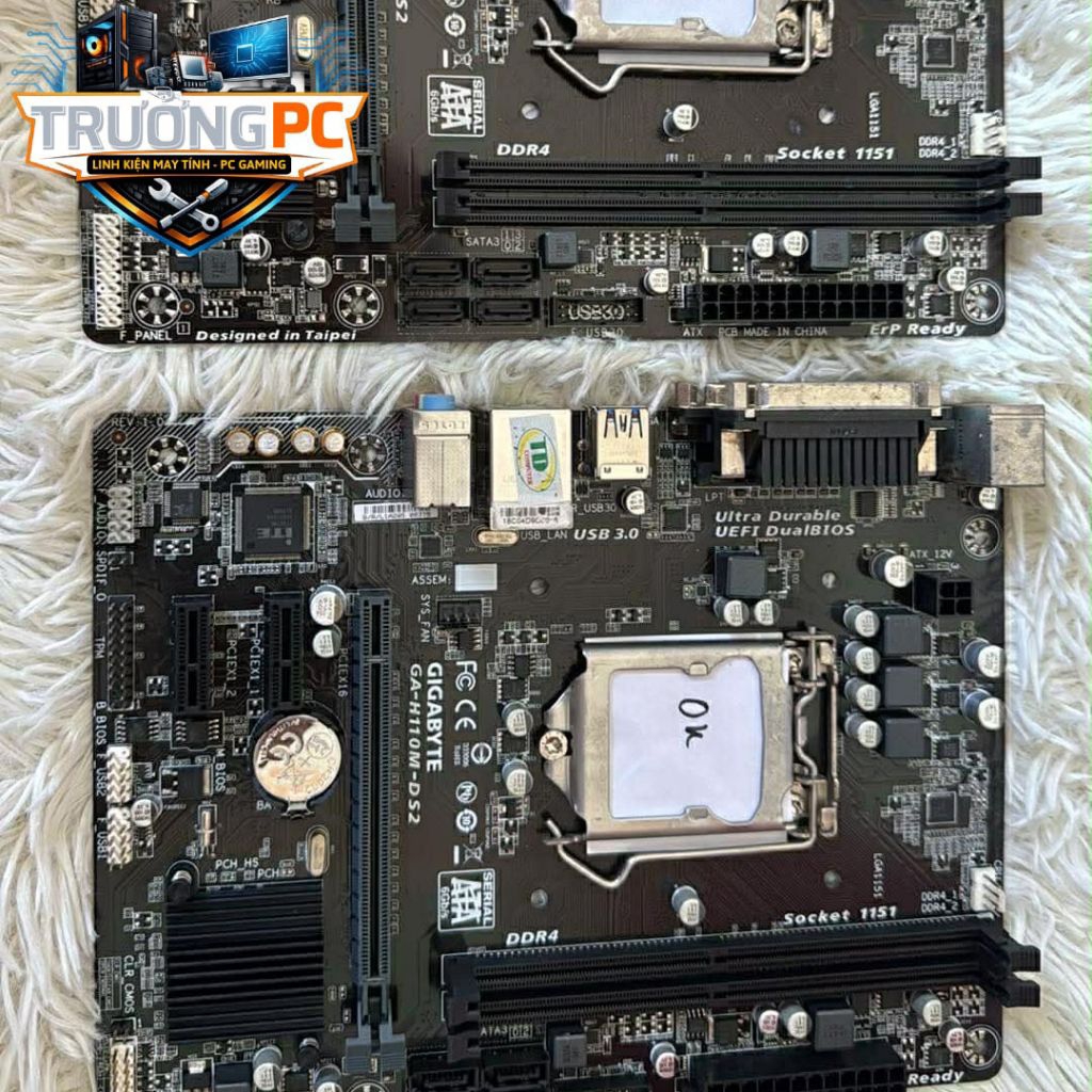 Main gigabyte H110 DS2 hàng cũ đã tét sài tốt bảo hành 12 tháng.