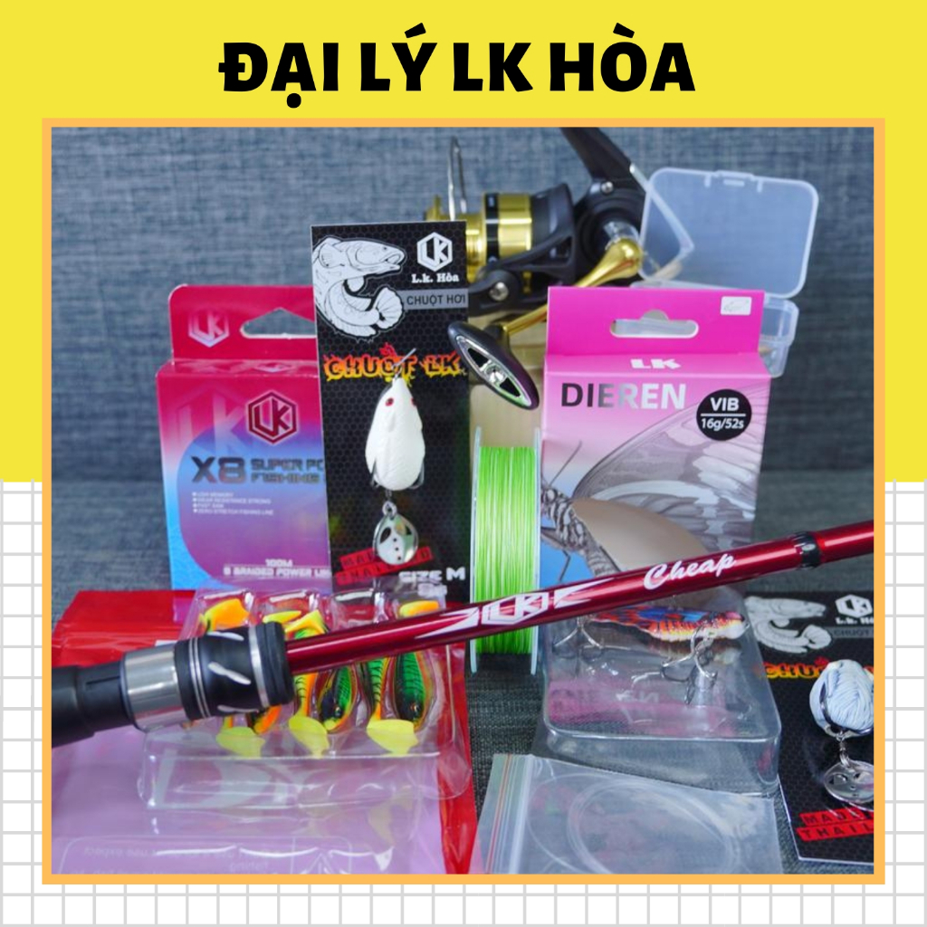 [TẶNG MŨ LK, CHUỘT TRƠN LK] Combo Đầy Đủ Câu Lure Với Cần CHEAP, Máy DAIWA RS Chỉ Việc Lắp Câu - 10 