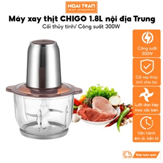 Máy Xay Thịt Chigo nội địa Trung, Cối Thủy Tinh 1.8L, Công Suất 300W, Xay Thực Phẩm Nhanh Nhuyễn