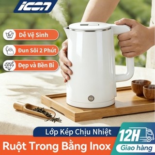 ICON Ấm Đun Nước Điện 2.3L Lòng Inox 304 - Đun Sôi Nhanh, Thiết Kế Đẹp, An Toàn & Tiện Lợi