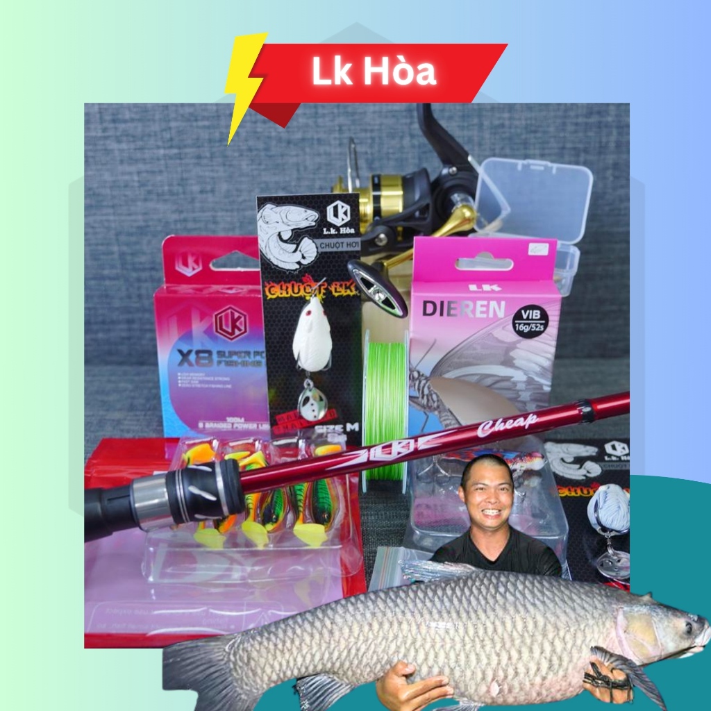 [LK HÒA] (TẶNG MŨ LK, CHUỘT TRƠN) COMBO ĐẦY ĐỦ LURE CẦN CHEAP MÁY ĐỨNG DAIWA RS, COMBO CHUYÊN CÂU LU