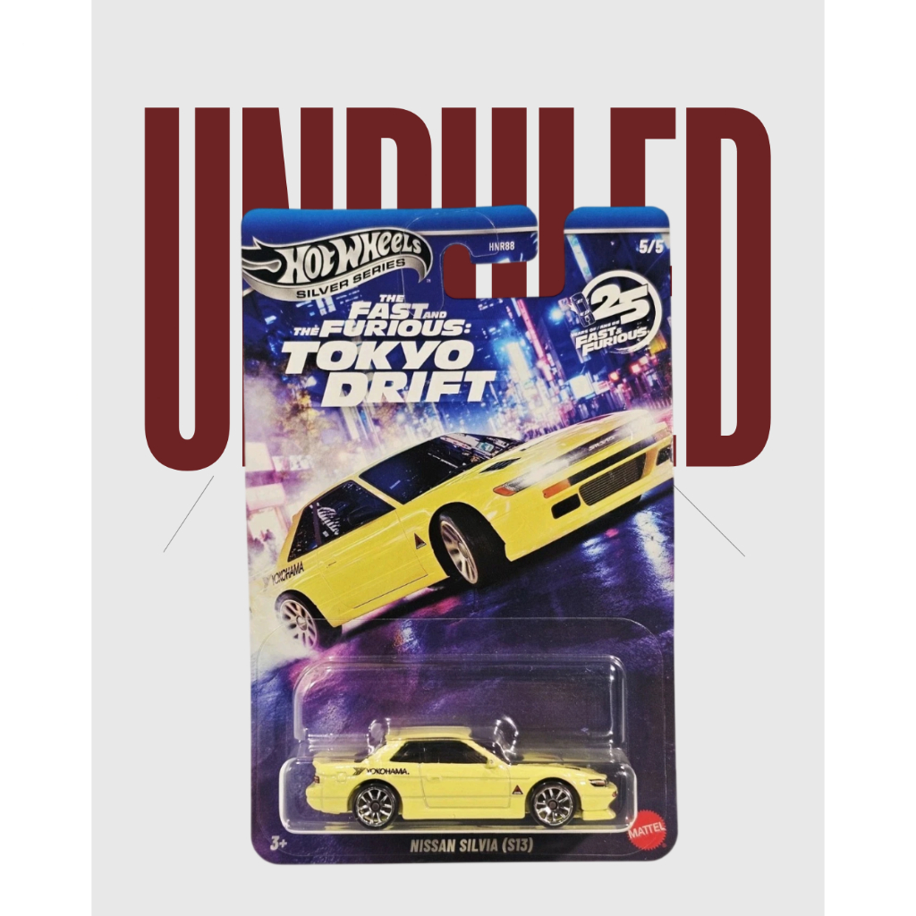 Xe Mô Hình Hot Wheels 1:64 Nissan Silvia (S13) | Fast & Furious Tokyo Drift Silver Series