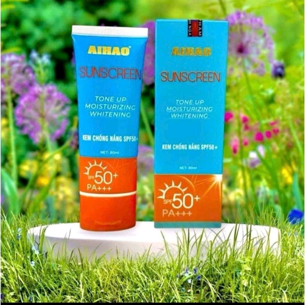 Aihao Kem chống nắng Aihao Sunscreen SPF50+ Tone Up Moisturizing Whitening chăm sóc da chống nắng hi