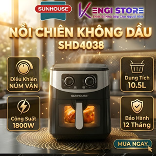 [Freeship Toàn Quốc] Nồi Chiên Không Dầu 10.5L Sunhouse SHD4038 - Bảo Hành Chính Hãng 12 Tháng