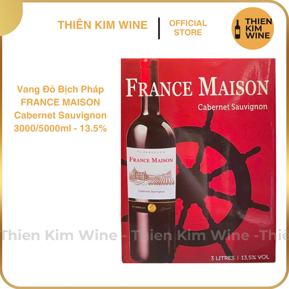 [Chính Hãng] - (Vang Bịch) Rượu Vang Đỏ Pháp France Maison Cabernet Sauvignon - (Bịch 3Lit/5Lit)