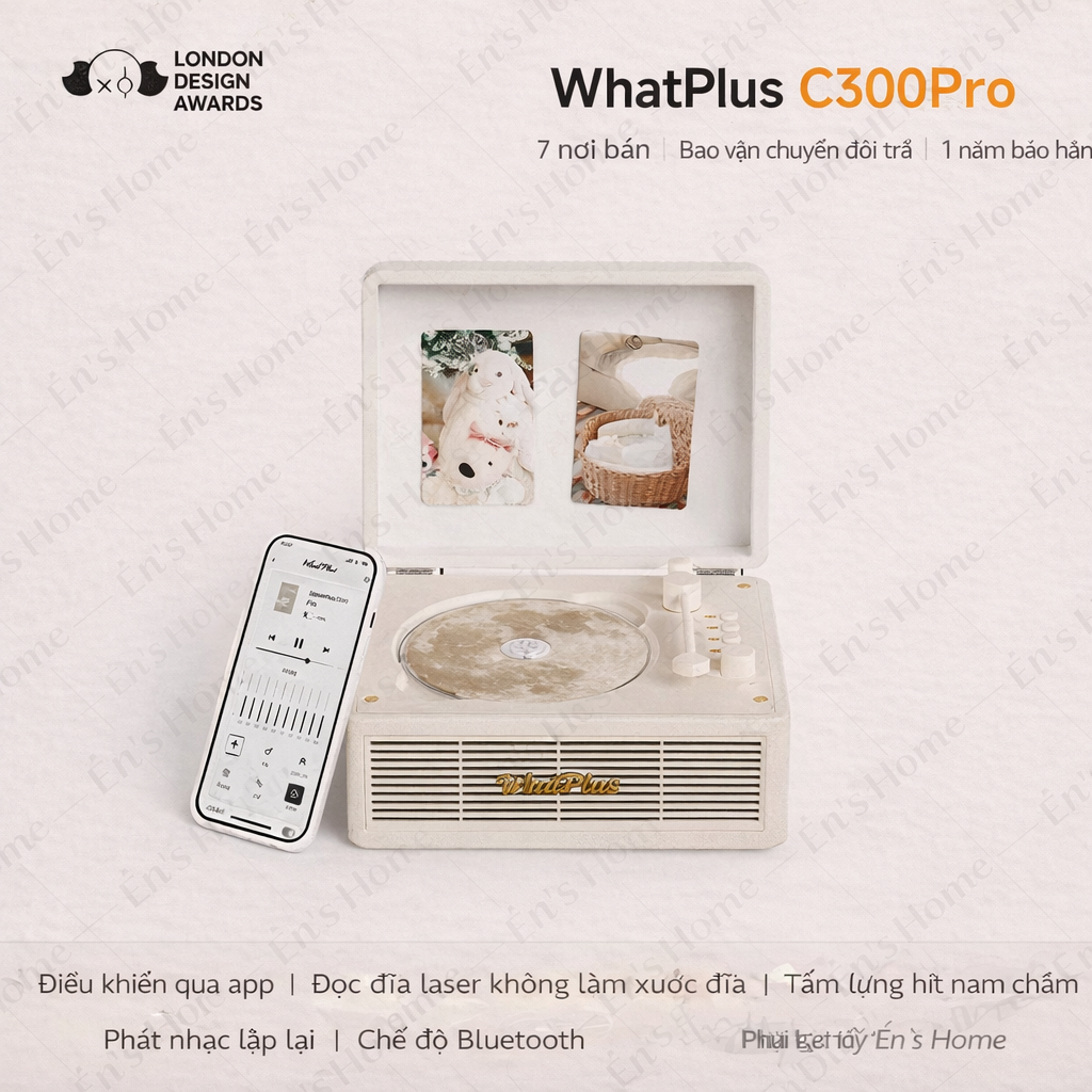 Máy nghe đĩa CD C300Pro WhatPlus loa Bluetooth, đầu đĩa CD và thiết bị phát CD