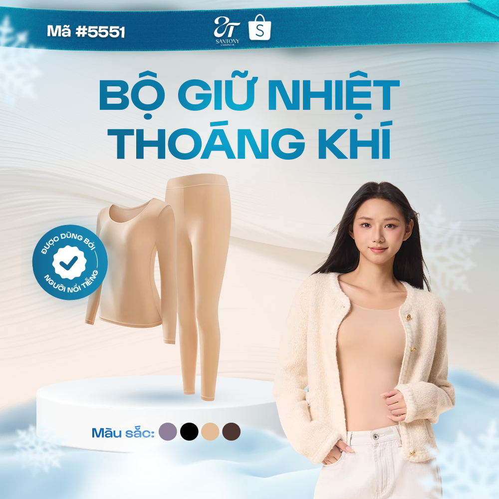 Bộ giữ nhiệt nữ độc quyền Pier No5 công nghệ khóa chiều nhiệt tăng nhiệt 5ºC hương hoa sơn trà 5551