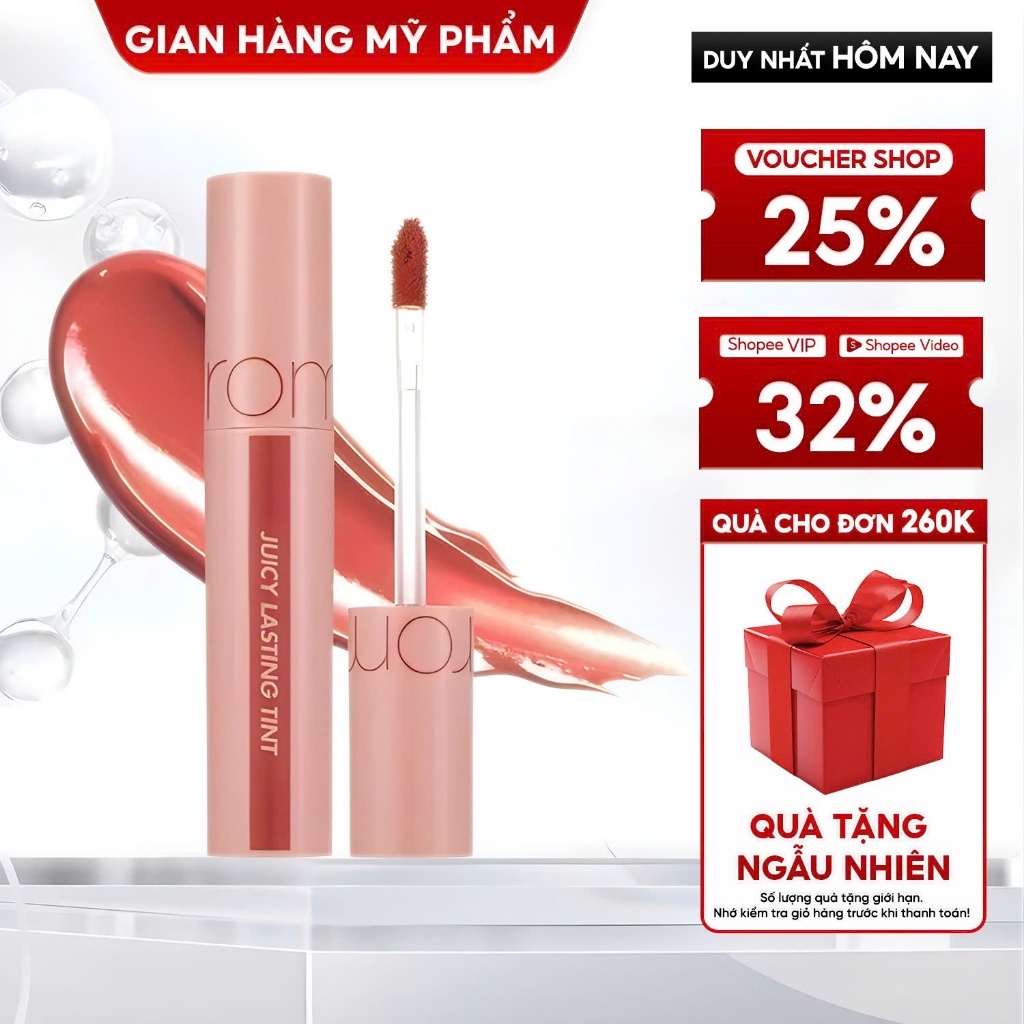 Son Tint lì cho môi căng mọng Hàn Quốc Romand Juicy Lasting Tint 5.5g