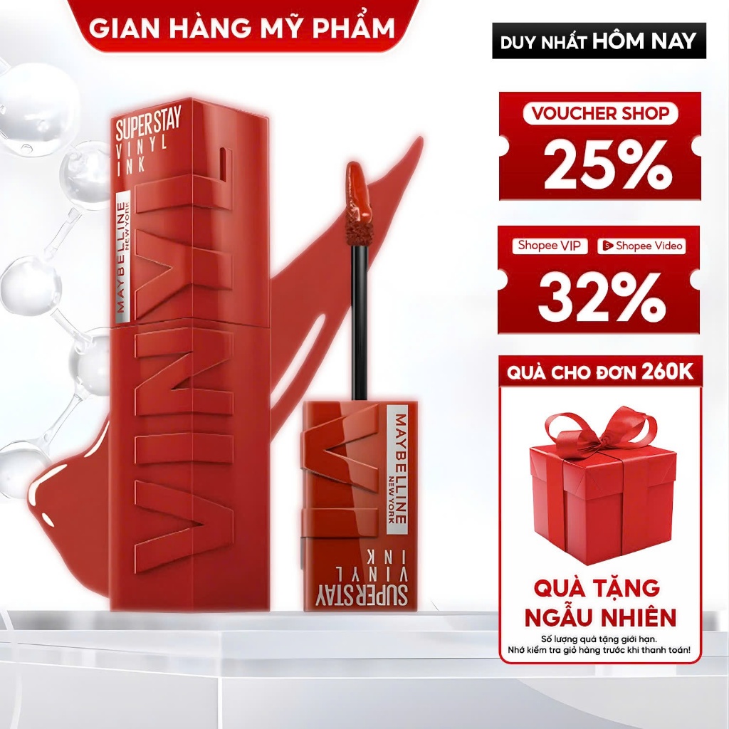 Son Kem Bóng Bền Màu Nhẹ Môi Superstay Vinyl Ink Maybelline New York 4.2ml