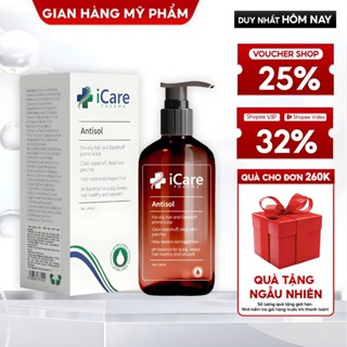Dầu Gội Sạch Gàu iCare Pharma Antisol Dược Liệu PH 6.5 Giúp Làm Sạch Gàu Giảm Ngứa 240ml