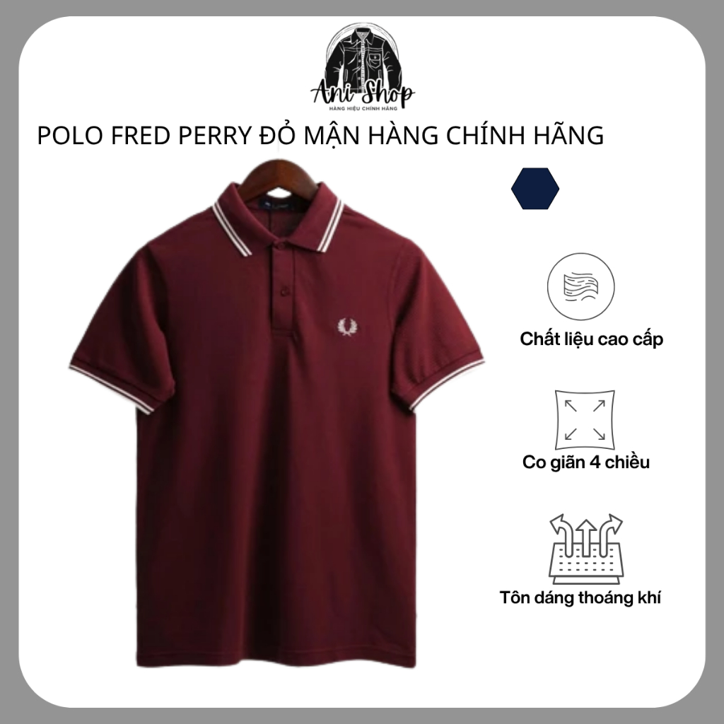 Áo Polo Fred Perry Đỏ Mận Hàng Chính Hãng - Áo Thun Có Cổ Nam Cao Cấp | Anishop