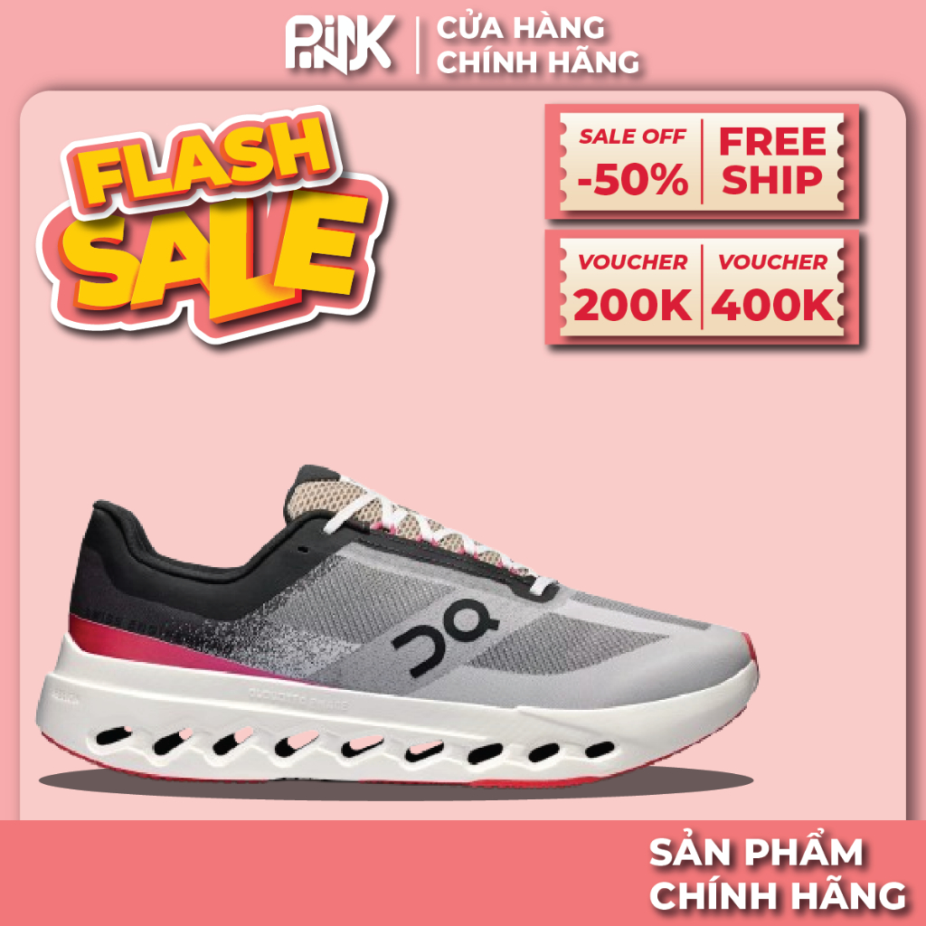 | PINK - CHÍNH HÃNG | Giày On Running CLOUDSURFER NEXT GREY BLACK RED