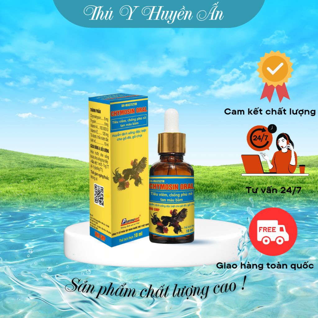 CHYMOSIN ORAL
TIÊU VIÊM, CHỐNG PHÙ NỀ, TAN MÁU BẦM

