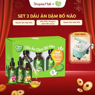 Combo dầu ăn dặm cho bé Mămmy cá hồi hạt lanh olive bổ sung DHA vitamin bé từ 6 tháng tuổi chai 30ml