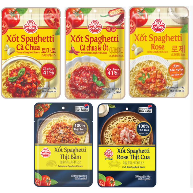 Hot Các loại sốt nấu mì ý spaghetti Ottogi/ Otoki - Sốt cà chua, sốt cà chua và ớt, sốt rose, sốt th