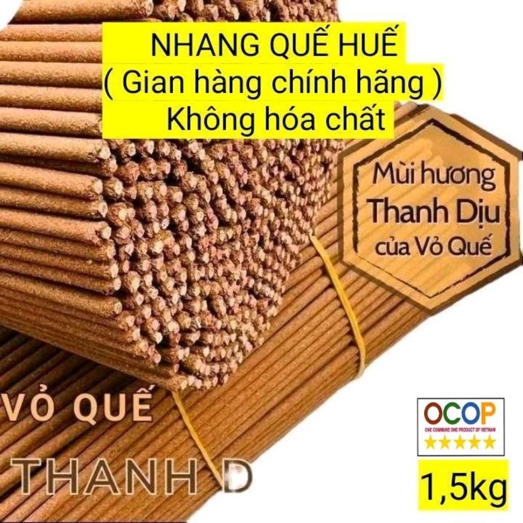 1,5kg; 1 kg nhang QUẾ huế sạch + TẶNG 05 NỤ TRẦM Vĩnh Thuận Phát ( KHÔNG HÓA CHẤT  ít tàn, ít khói 700 cây )