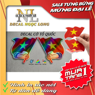 Đôi Cờ Tem Decal 7 màu dán trang trí xe máy , xe tải , ô tô ( SL : 1 Đôi )