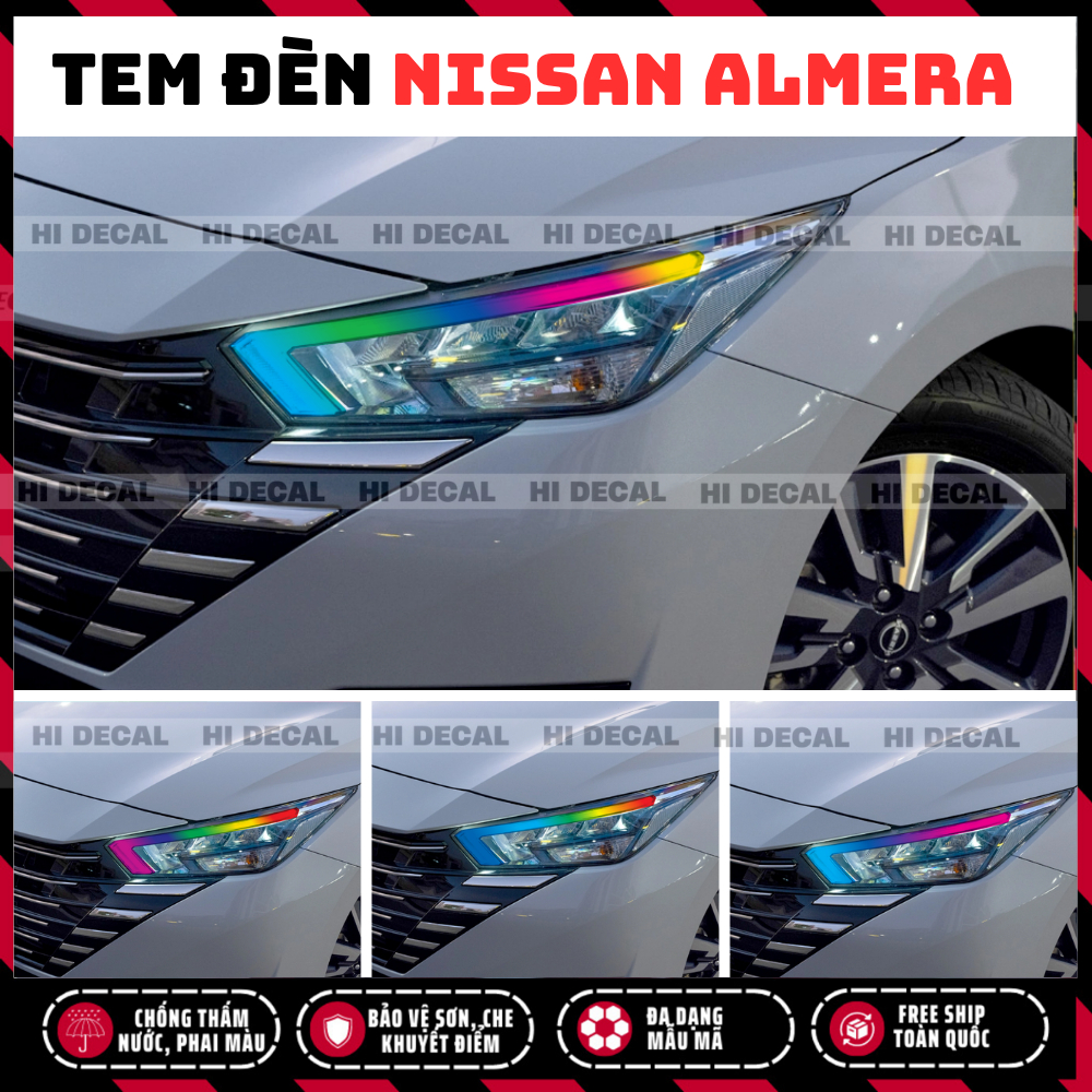Nissan Almera Decal Dán Đèn Nissan Almera – Tem Dán Đổi Màu Đèn Ô Tô Almera  Chống Xước, Dễ Dán