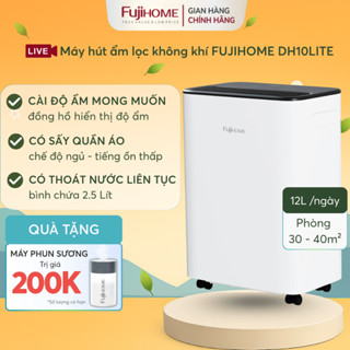 Máy hút ẩm gia đình 12L chống nồm ẩm Nhập Khẩu FUJIHOME DH12LITE nhỏ gọn chạy êm tiết kiệm điện
