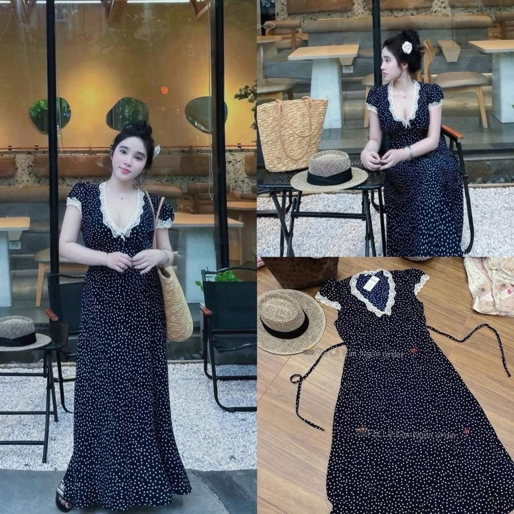 Váy Zara xuất dáng dài cổ tim cho nữ 2025