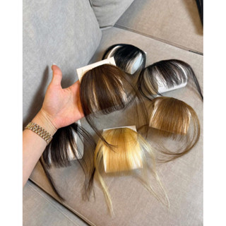 [Bản mới 2026] Tóc giả Mái Thưa nửa trước tóc thật – kẹp che trán cao siêu tự nhiên không lộ viền[ Toc Gia Linh Tit]