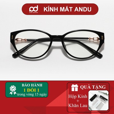Gọng kính cận thời trang nữ ANDU  dáng mắt mèo cá tính, thời trang 30343 [QUÀ TẶNG] Khăn lau kính