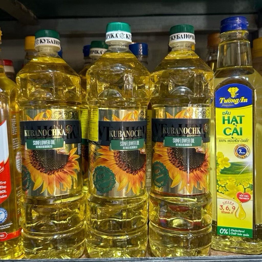 DẦU ĂN HƯỚNG DƯƠNG NGA HỮU CƠ KHÔNG BIẾN ĐỔI GENZ kubanochka CHAI 1l