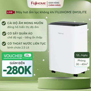 Máy hút ẩm mini 12L chống ẩm mốc hiệu quả, Nhập Khẩu FUJIHOME DH12LITE tiết kiệm điện êm ái