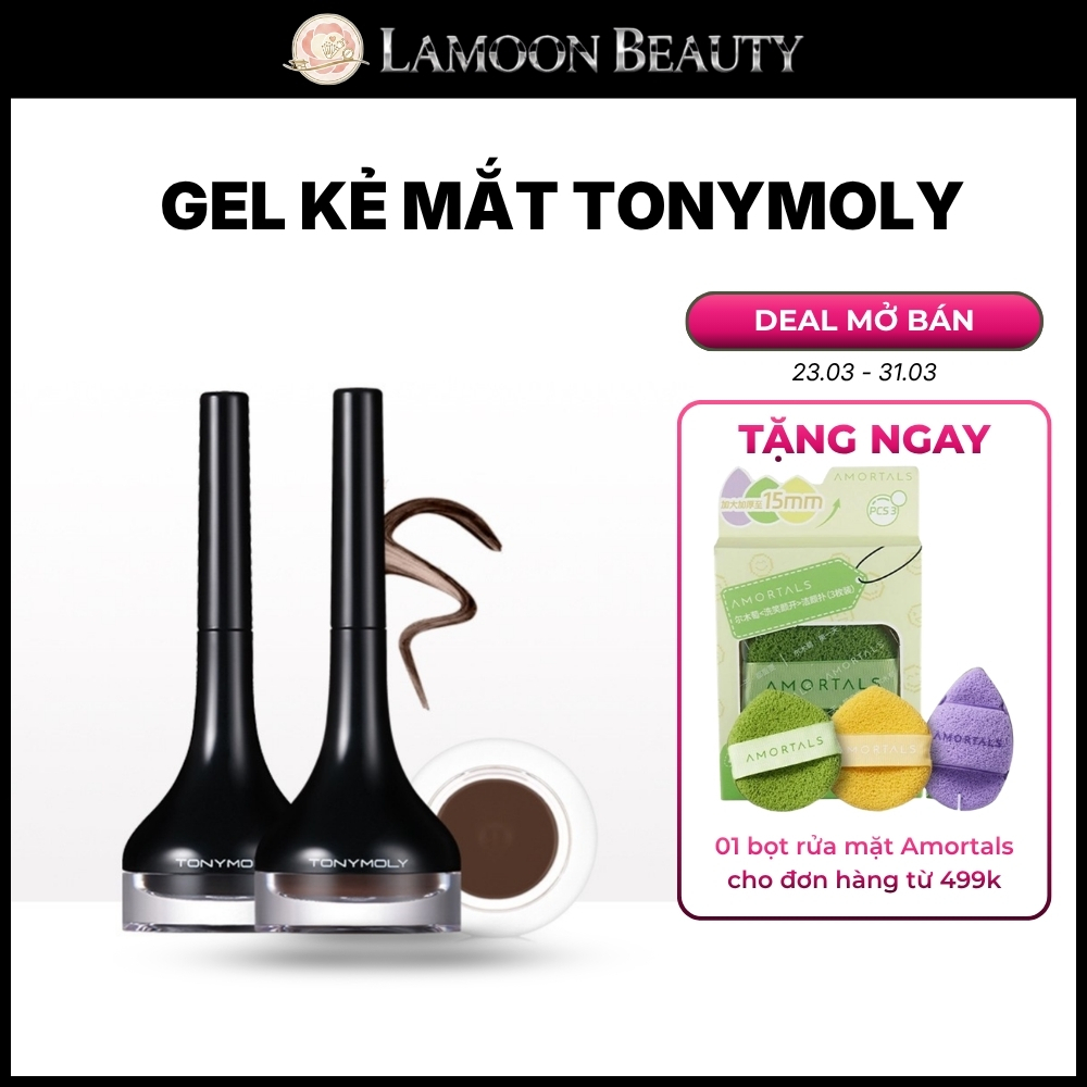 Gel kẻ mắt TONYMOLY Perfect Back kẻ mắt nước dạng gel lâu trôi, 2 màu nâu và đen 4g - Lamoon Beauty