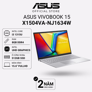 Laptop ASUS Vivobook 15 X1504VA-NJ1634W i3-1315U |15.6" FHD | 8GB | 512GB | Intel UHD | Win 11 Bạc
