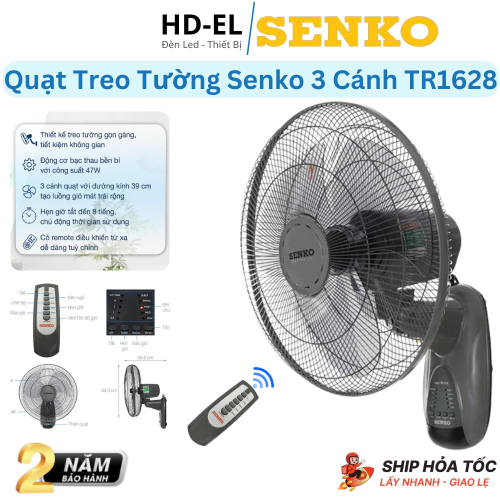 [Hỏa Tốc] Quạt Treo Tường SENKO TR1628 Công Suất 47W Chính Hãng Bảo Hành 2 Năm