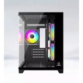 Vỏ Case COOLERPLUS X34B BLACK, Kính Cường Lực Trong Suốt (OPTION FAN)