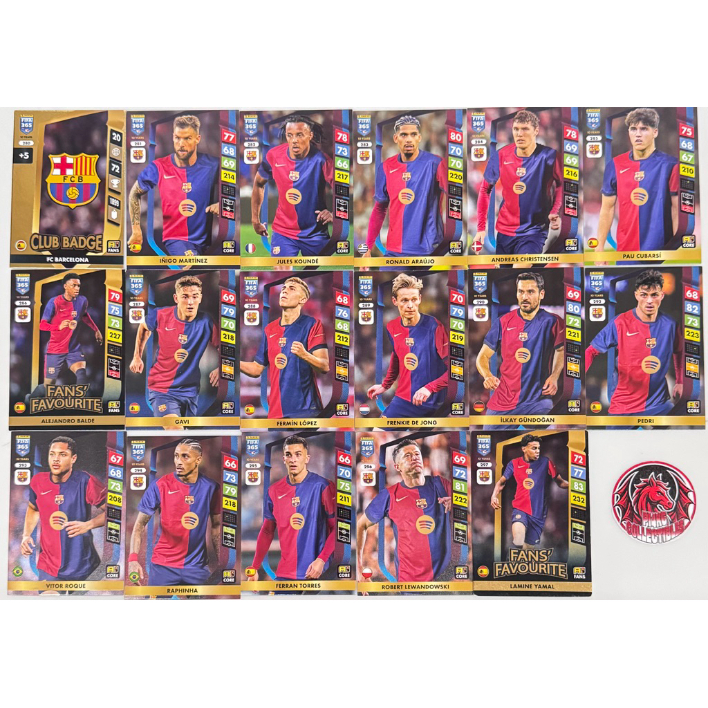 [CLUB] Thẻ cầu thủ FC Barcelona Panini FIFA 365 2024/25 (Tặng thẻ ngẫu nhiên + sleeves)