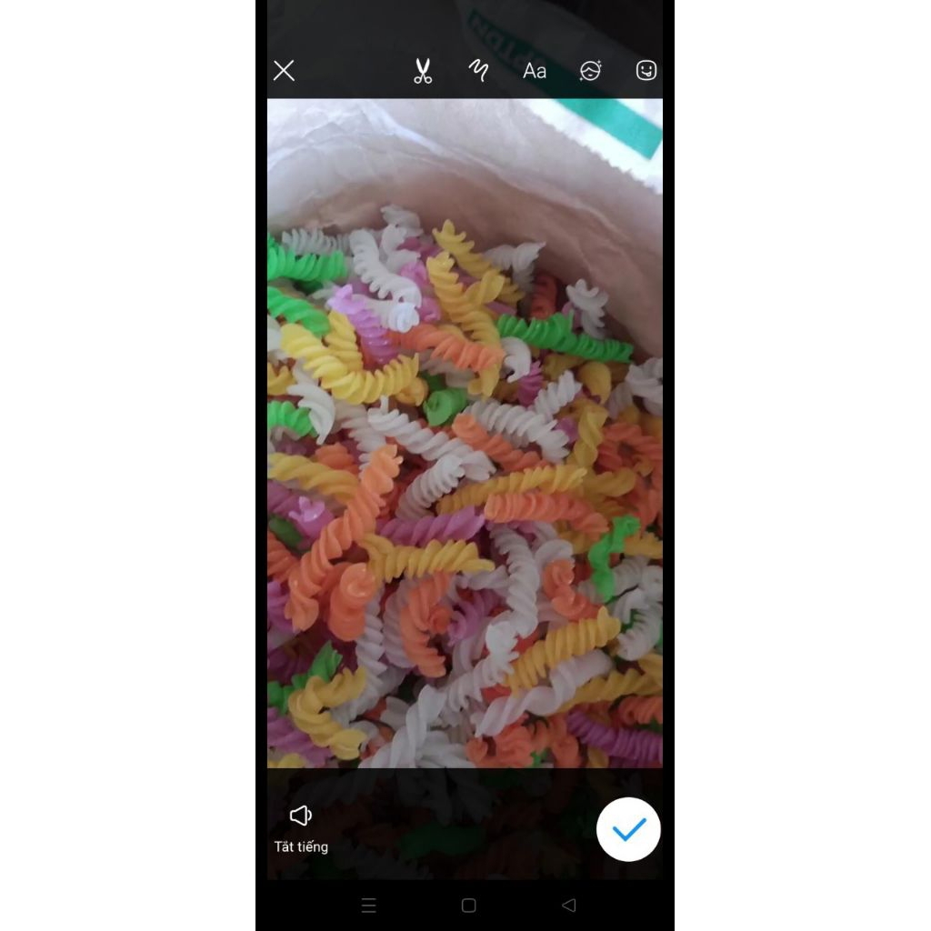 túi 5kg nui xoắn rau củ