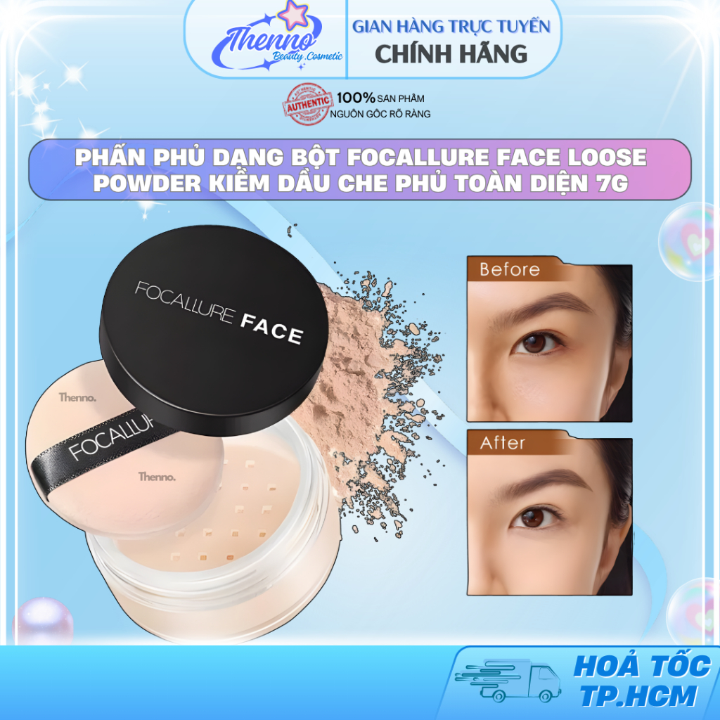 Phấn Phủ Dạng Bột Focallure Face Loose Powder Kiềm Dầu Che Phủ Toàn Diện 7g