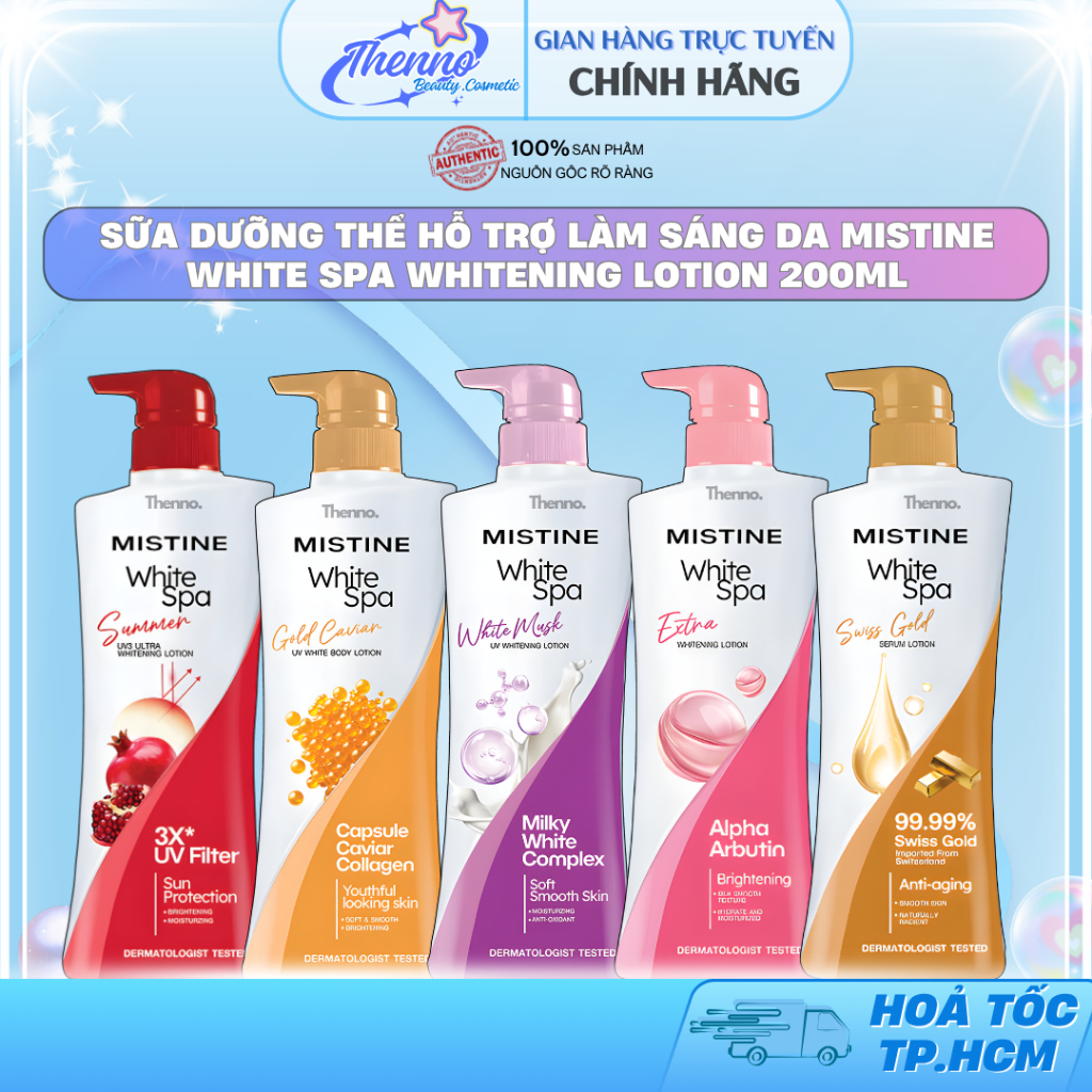 Sữa Dưỡng Thể Hỗ Trợ Làm Sáng Da Mistine White Spa Whitening Lotion 200ml Thái Lan